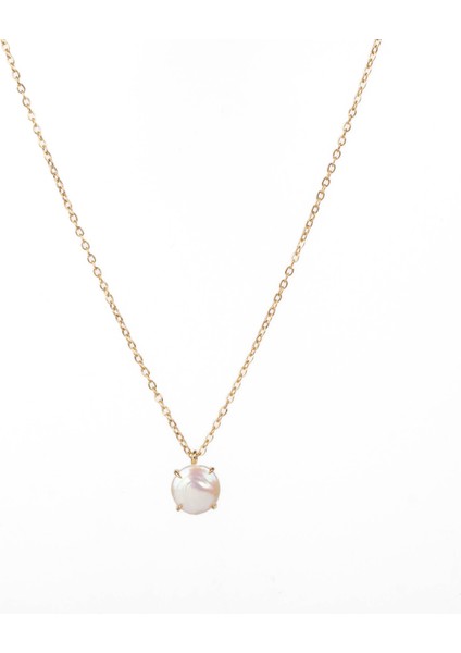 Inci Doğal Taş Çelik Kolye, Mini Boy Tatlı Su Incisi fiyatları