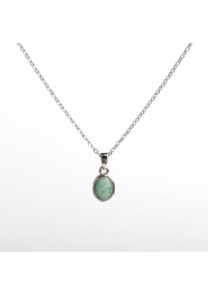 Mini Amazonit Taşı Doğal Taş Çelik Kolye fiyatları