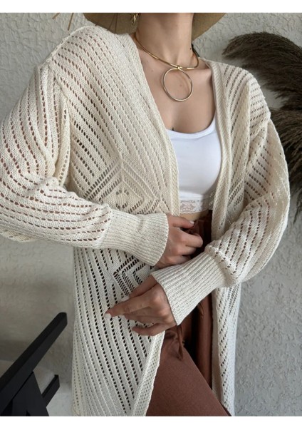 Kadın Ajurlu Püskül Detay Salaş Hırka fiyatları