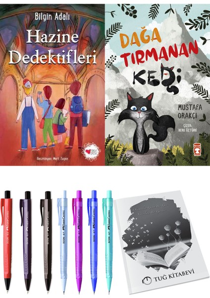 Dağa Tırmanan Kedi ve Hazine Dedektifleri 2'li Set + Hediyeli