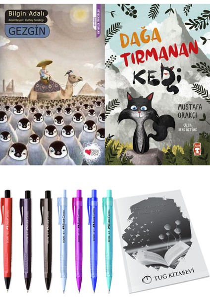Dağa Tırmanan Kedi ve Gezgin 2'li Set + Hediyeli