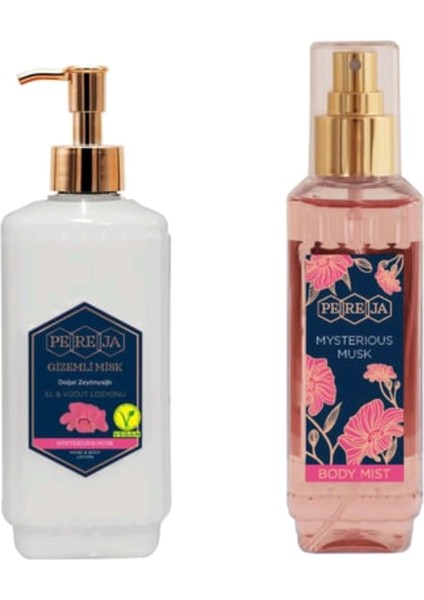 Gizemli Misk Doğal El ve Vücut Losyonu 250 ml + Pereja Gizemli Misk Doğal Zeytinyağlı El ve Vücut Losyonu 250 ml