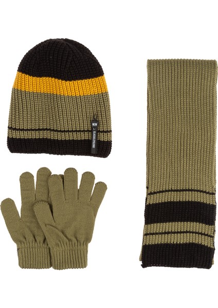 Kitti 9-15 Yaş Erkek Çocuk Atkı Bere Eldiven 3'lü Takım