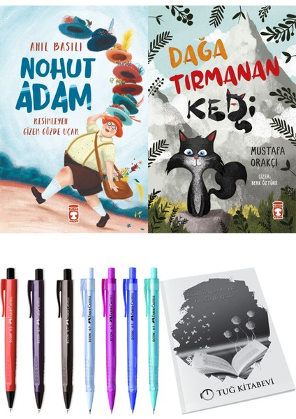 Dağa Tırmanan Kedi ve Nohut Adam 2'li Set + Hediyeli