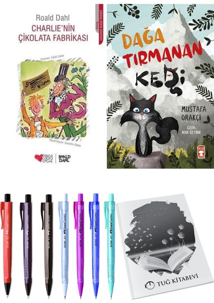 Dağa Tırmanan Kedi ve Charlie'nin Çikolata Fabrikası 2'li Set + Hediyeli