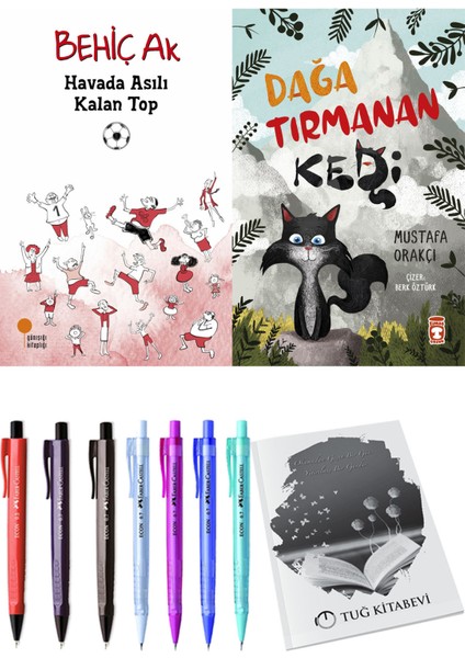 Dağa Tırmanan Kedi ve Havada Asılı Kalan Top 2'li Set + Hediyeli