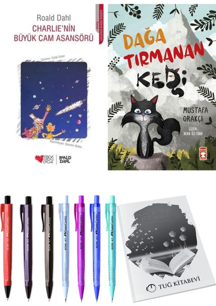 Dağa Tırmanan Kedi ve Charlie'nin Büyük Cam Asansörü 2'li Set + Hediyeli