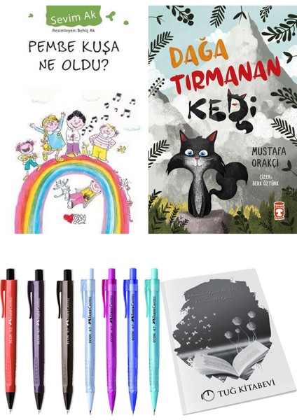 Dağa Tırmanan Kedi ve Pembe Kuşa Ne Oldu? 2'li Set + Hediyeli