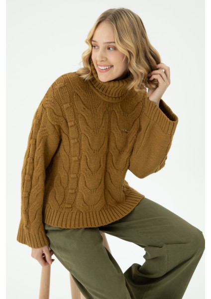 Kadın Açık Haki Kazak /Triko 50270441-VR183