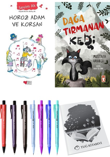 Dağa Tırmanan Kedi ve Horoz Adam ve Korsan 2'li Set + Hediyeli