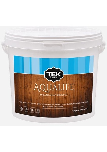 Tek Aqualıfe Su Bazlı Ahşap Koruyucu Sarı Çam 2,5 Lt