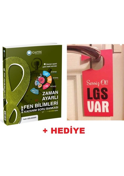 Çanta 8.sınıf Lgs Zaman Ayarlı Fen Soru Bankası + Hediye Lgs Kapı Askılık Uyarı Levha