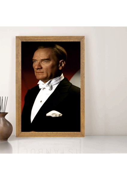 Mustafa Kemal Atatürk Tablo, Çerçeveli Cam Tablo 30X45 cm