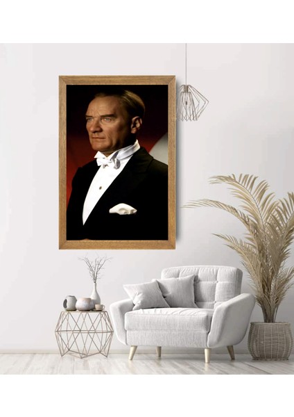 Mustafa Kemal Atatürk Tablo, Çerçeveli Cam Tablo 30X45 cm