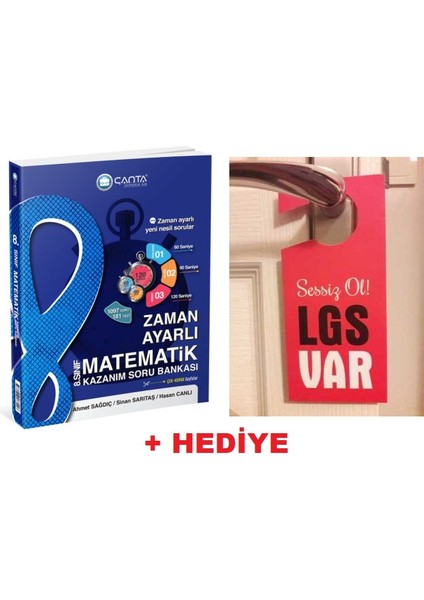 Çanta 8.sınıf Lgs Zaman Ayarlı Matematik Soru Bankası + Hediye Lgs Kapı Askılık Uyarı Levha