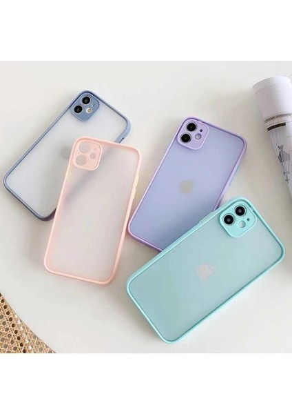 iPhone 11 Pro Max Kılıf Kenarları Renkli Arkası Mat Transparan Hux Kapak