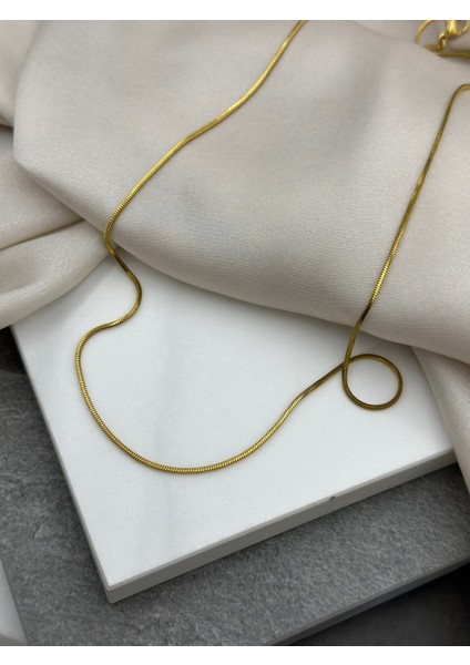 Gold Çelik Zincir Kolye Renk Değiştirmez