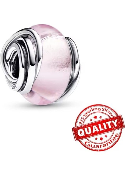 Etrafı Çevrili Pembe Murano Cam Charm fiyatları