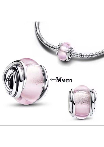 Etrafı Çevrili Pembe Murano Cam Charm fırsatları