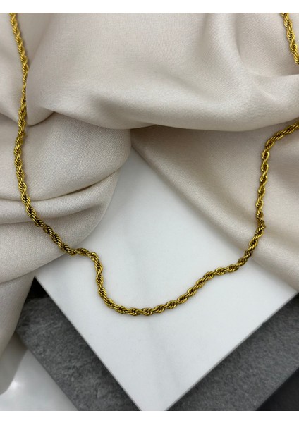 Gold Çelik Zincir Kolye 3 Renk Değiştirmez