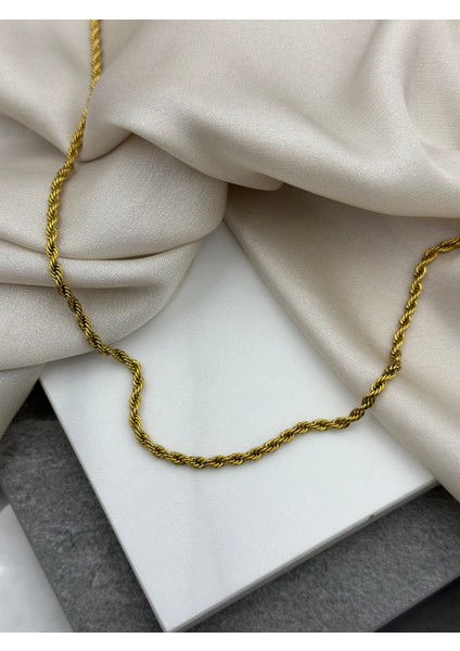 Gold Çelik Zincir Kolye 3 Renk Değiştirmez fiyatları