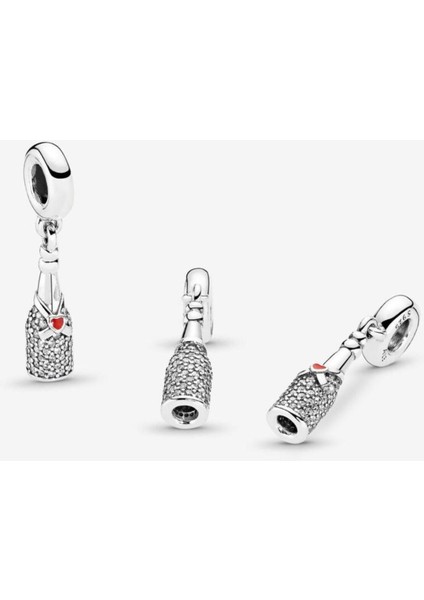 Köpüklü Şarap Şişesi Sallantılı Charm modelleri