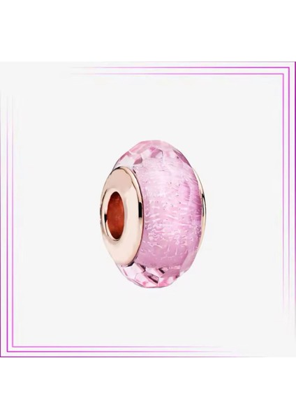 925 Ayar Yönlü Pembe Murano Cam Charm fiyatları