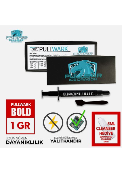 Pullsar® Pullwark Bold 1 gr 20W/M-K Termal/thermal Macun | Yüksek Performanslı ve Iletken Macun