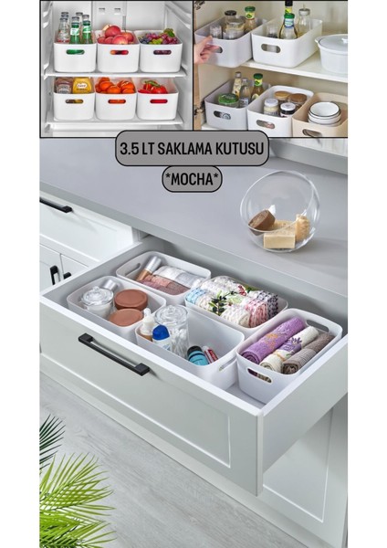 6'li Buzdolabı Düzenleyici, Banyo Organizeri, Dolap Içi Sepet, 3.5 Litre