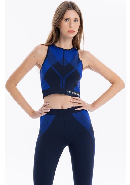Bisiklet Yaka Desenli Midi Top Crop