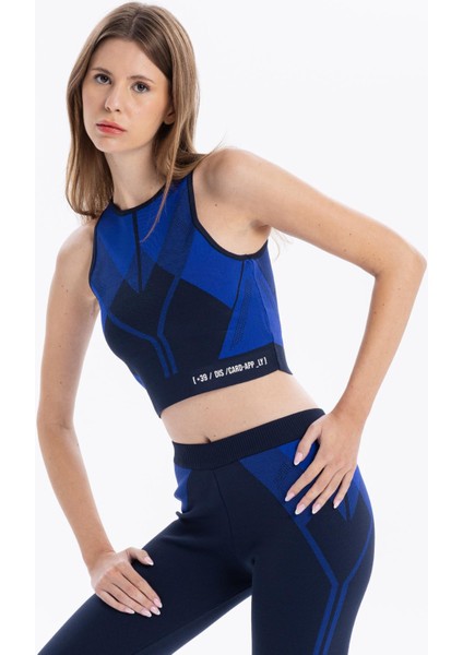 Bisiklet Yaka Desenli Midi Top Crop