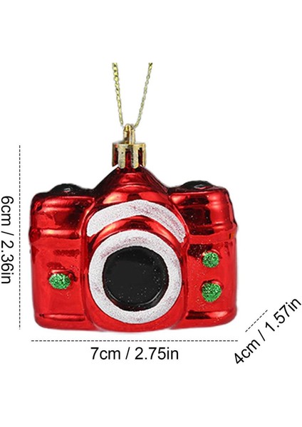 Yılbaşı Çam Ağacı Süsü 2'li Fotoğraf Makinesi Dekoratif Süs fırsatları