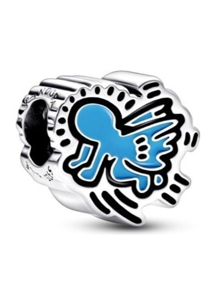 Keith Haring™ x Radiant Angel Charm 925 Ayar Gümüş