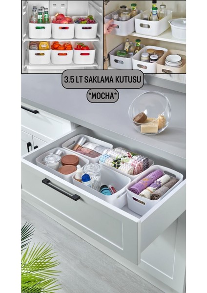 10'lu Buzdolabı Düzenleyici, Banyo Organizeri, Dolap Içi Sepet, 3.5 Litre