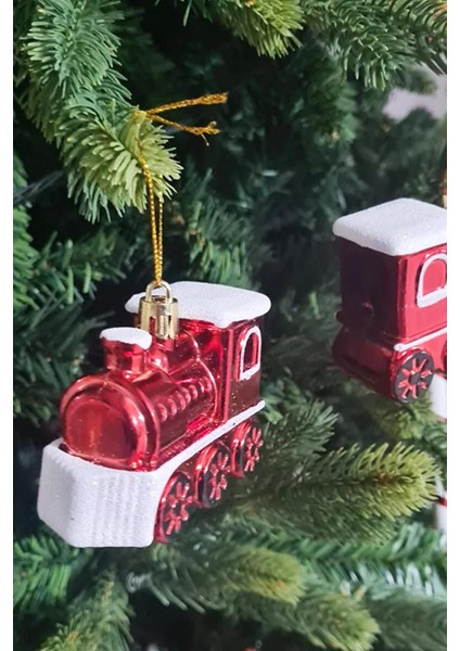 Yılbaşı Çam Ağacı Süsü Dekoratif Tren 2'li 8cm fiyatları