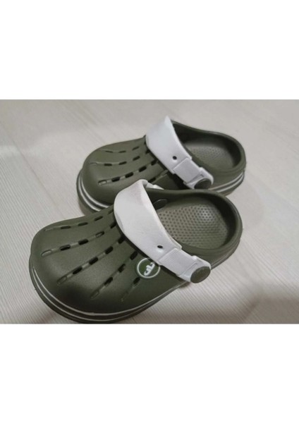 Yeni Sezon Rahat Taban Cross Model Bebek-Çocuk Haki Renkli Terlik