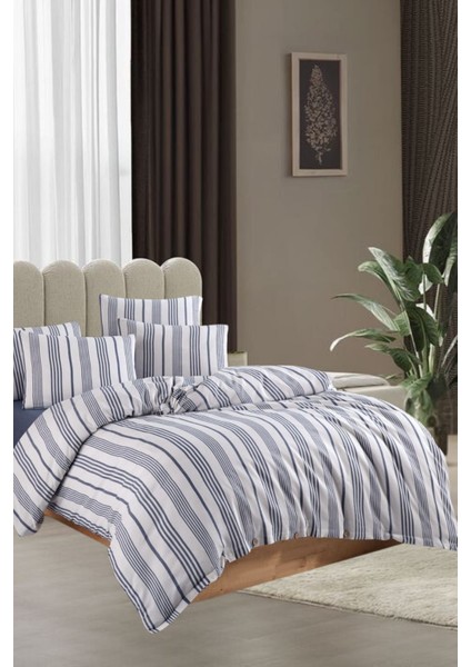 Lastikli Çarşaflı Pamuklu Ipliği Boyalı Çift Kişilik Nevresim Takımı (2 Adet Yastık Kılıflı) fiyatları