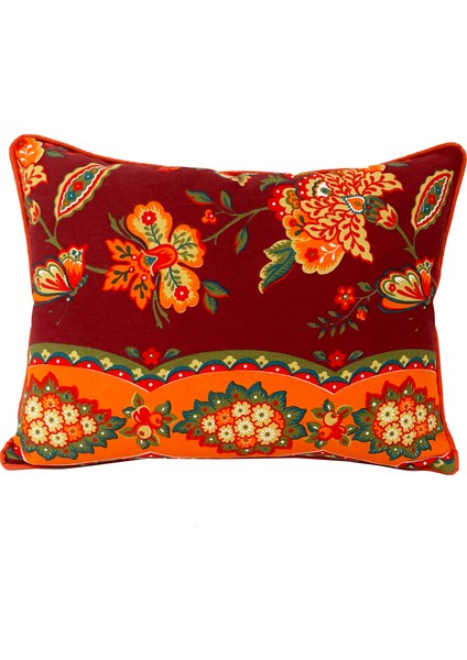 Koton Çiçekli Etnik Desen Kumaş 44X34 cm Dekoratif Kırlent Yastık Kılıfı modelleri
