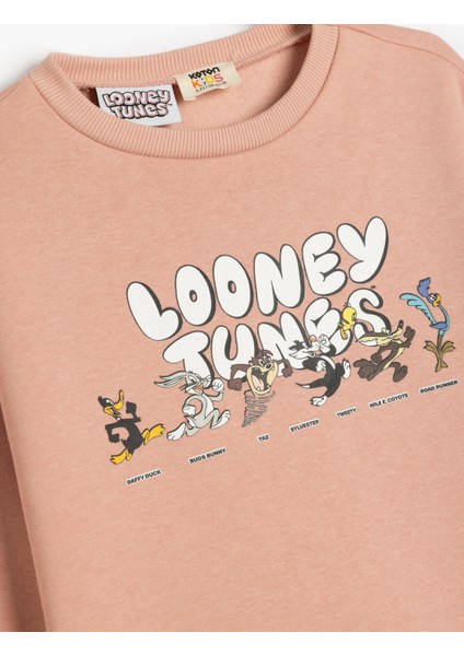 Looney Tunes Sweat Lisanslı Bisiklet Yaka Uzun Kollu Şardonlu modelleri