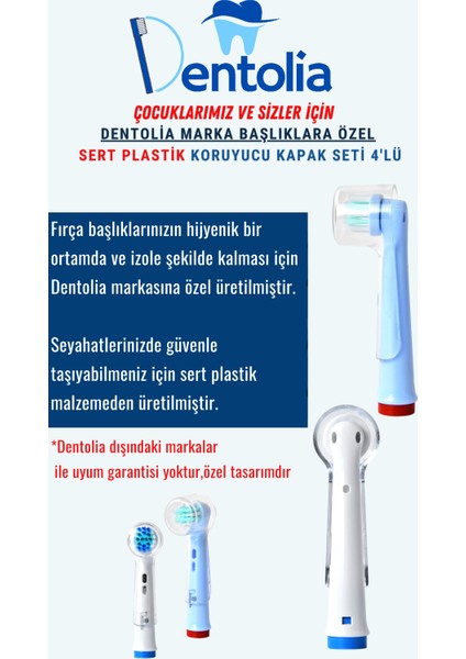 Şarjlı Diş Fırçası Başlığı Uyumlu Sert Plastik Koruyucu Kapak 4'lü Başlık Koruma