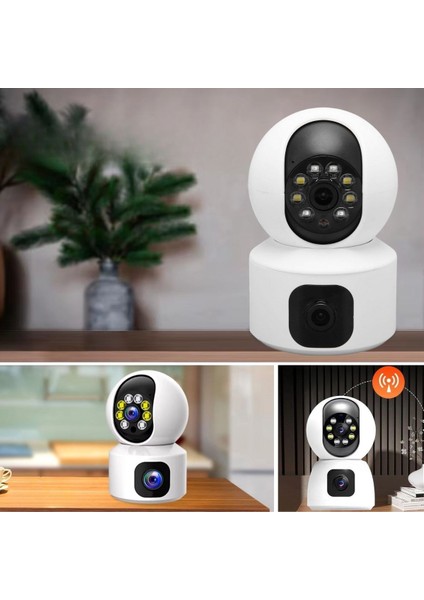 Buffer® Çift Kameralı Wifi Bağlantılı Gece Görüşlü Ev Tipi Güvenlik Kamerası