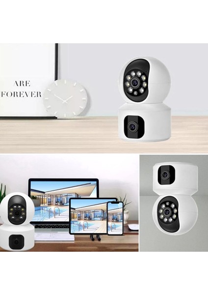 Buffer® Çift Kameralı Wifi Bağlantılı Gece Görüşlü Ev Tipi Güvenlik Kamerası
