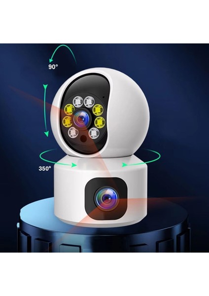 Buffer® Çift Kameralı Wifi Bağlantılı Gece Görüşlü Ev Tipi Güvenlik Kamerası