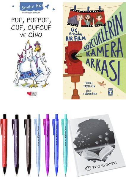Sözcüklerin Kamera Arkası ve Puf, Pufpuf, Cuf, Cufcuf ve Cino 2'li Set + Hediyeli