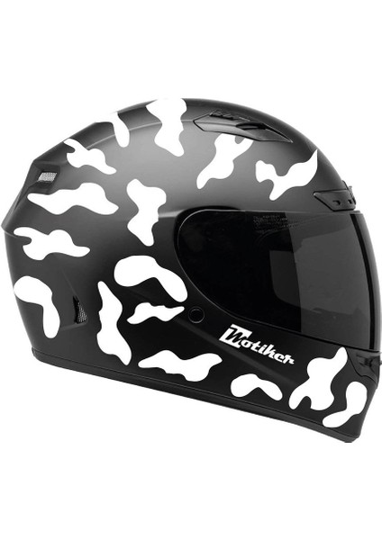 Beyaz Kamuflaj Kask Sticker Modeli