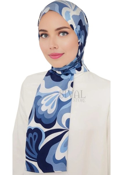 Trend Defne Şal-2 Lacivert- Mavi