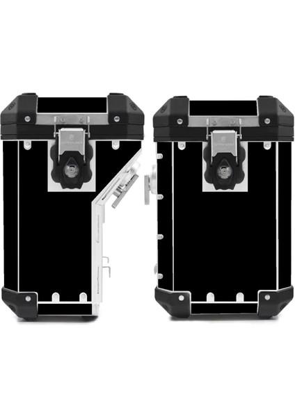 Adventurer Motosiklet Arka Çanta Sağ ve Sol Mat Siyah Kaplama Sticker Etiket Modeli