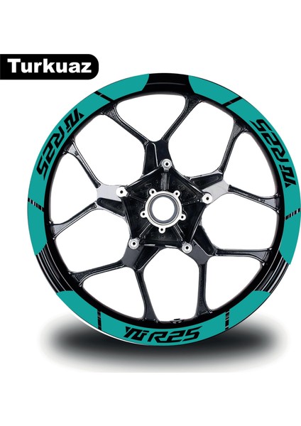 Turkuaz Yamaha Yzf R25 Geniş Jant Sticker Etiket Modeli