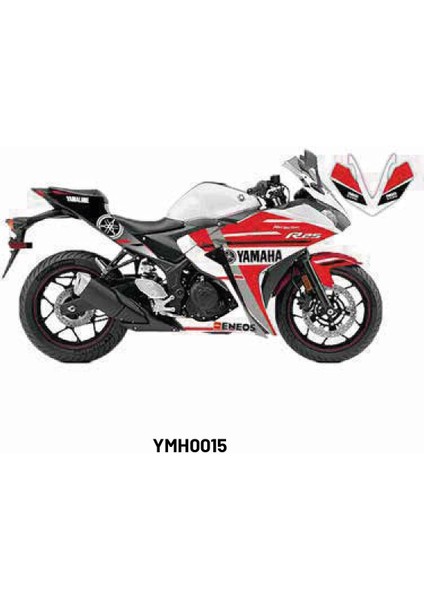 Yamaha YZF-R25 2014-2018 "red Racer" Tasarım Motosiklet Sticker Etiket Kaplama Modeli