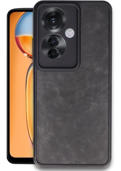 Oppo Reno 11F Kılıf Çizik ve Darbelere Tam Koruma Lens ve Kamera Korumalı Deri Aras Kapak